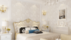 无缝墙布墙纸卧室温馨现代简约3D立体